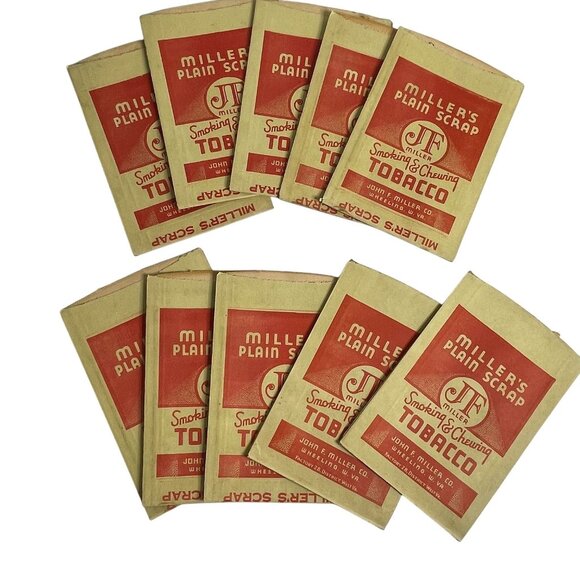 Vintage JF Millers Smoking Chewing Tobacco Paper Packets Tobacciana Advertising - Picture 1 of 4